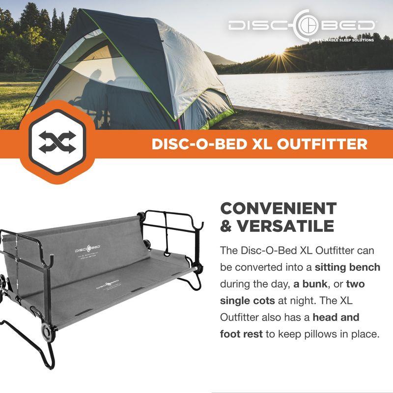 Extra Large Disc-O-Bed Special Edition Outfitter with 2 Side Organizers; Grey