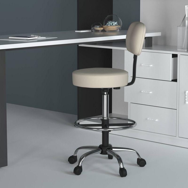 Medical/Drafting Stool with Back Cushion - Boss Office Products