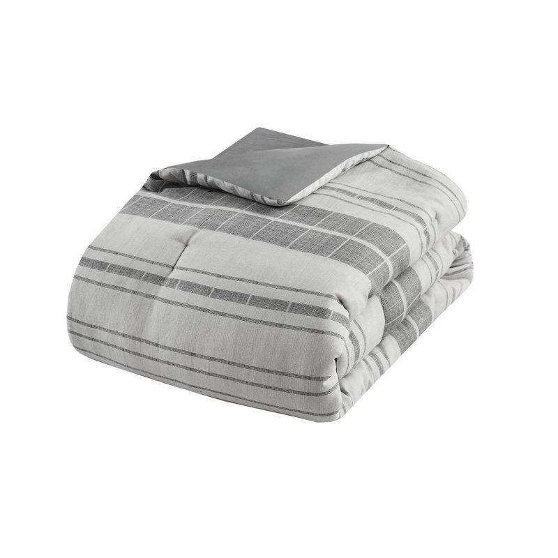 Rhodes Cotton Blend Striped Comforter Set with Throw Pillow