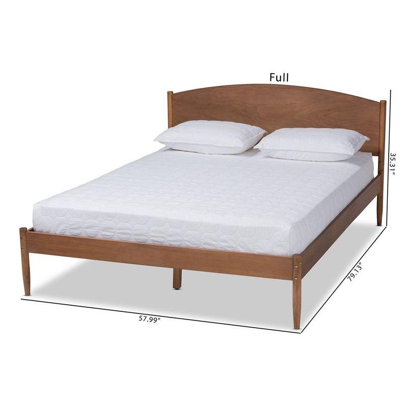 Queen Leanora Wood Platform Bed Ash Walnut - Baxton Studio: Mid-Century Design, Tapered Legs