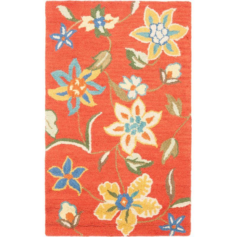 Blossom BLM673 Hand Hooked Area Rug - Rust/Multi - 3'x5' - Safavieh.