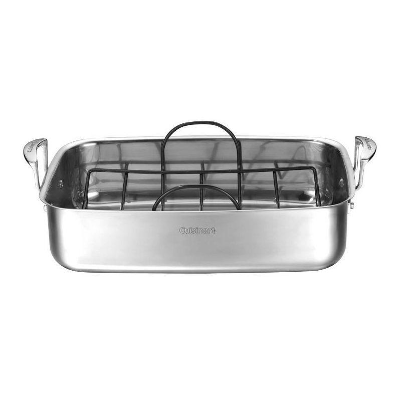 Cuisinart Classic 15" Stainless Steel Roaster with Non-Stick Rack - 83117-15NSR: Turkey Roasting Pan, Even-Heating, Dishwasher-Safe