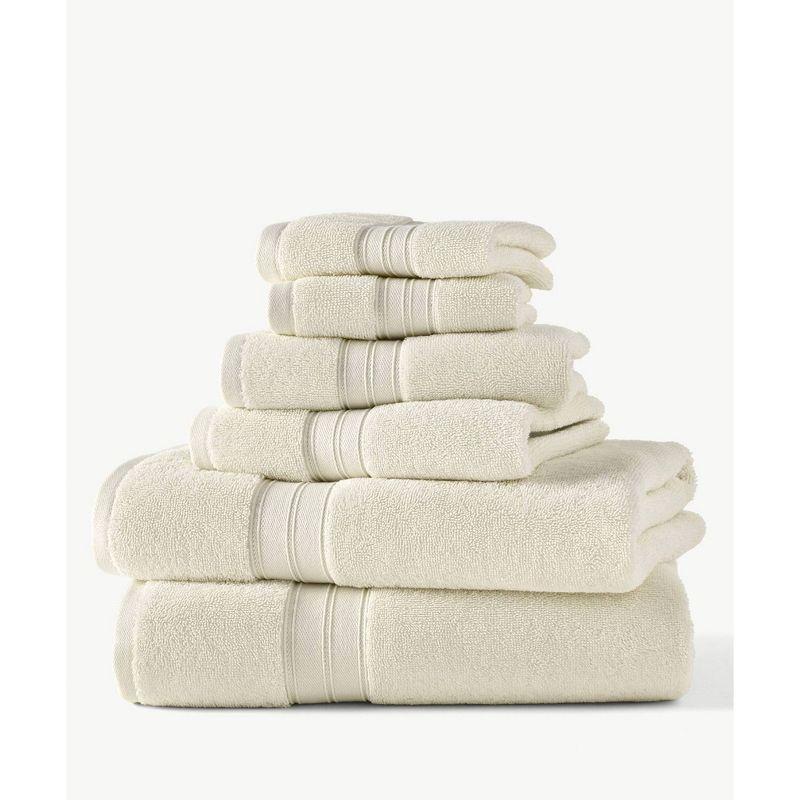 6pc Liam Performance Towel Set Ivory - Blue Loom