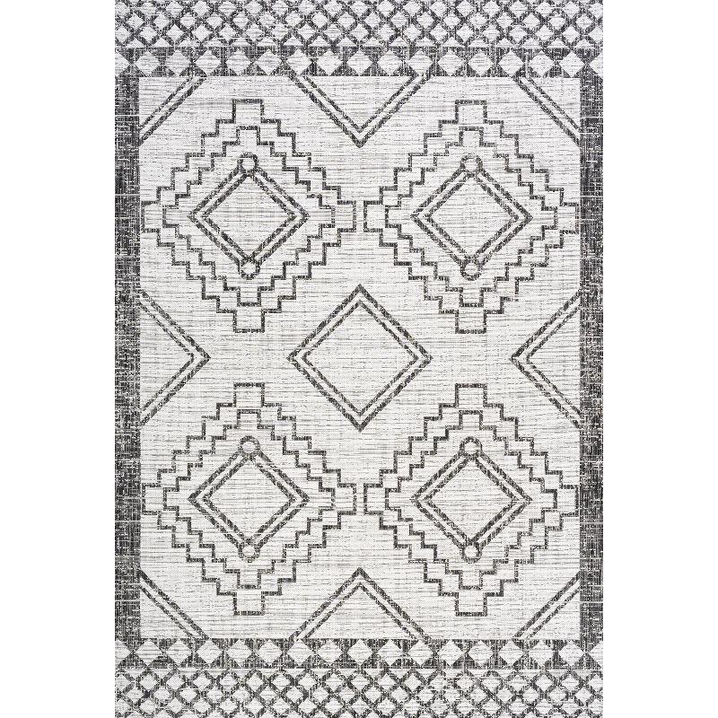 Marokko Diamond  Medallion Indoor/Outdoor Area Rug - JONATHAN Y