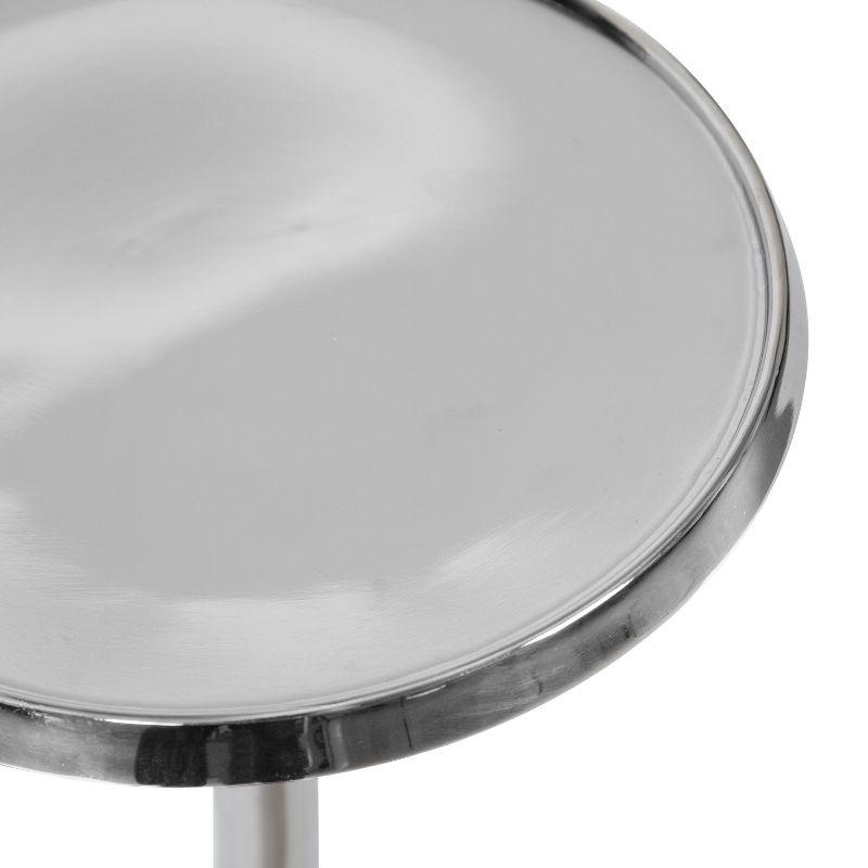 Kate and Laurel Sanzo Round Metal Drink Table, 9x9x23, Silver