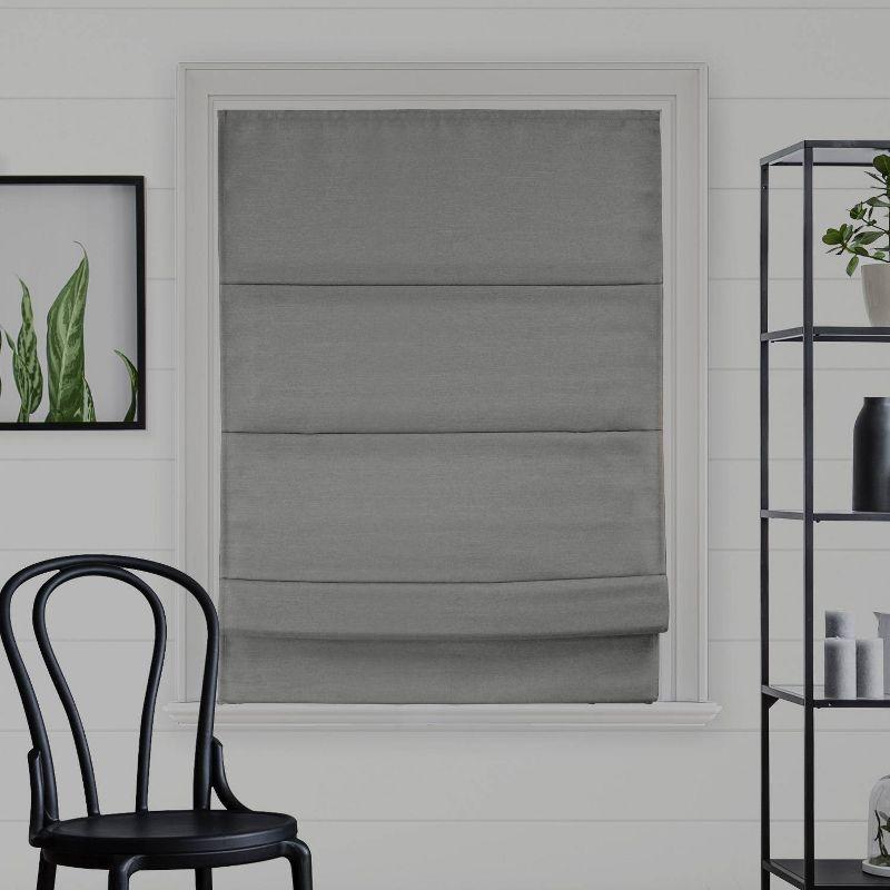 34"x64" Chicology Blackout Roman Shade Pearl Gray