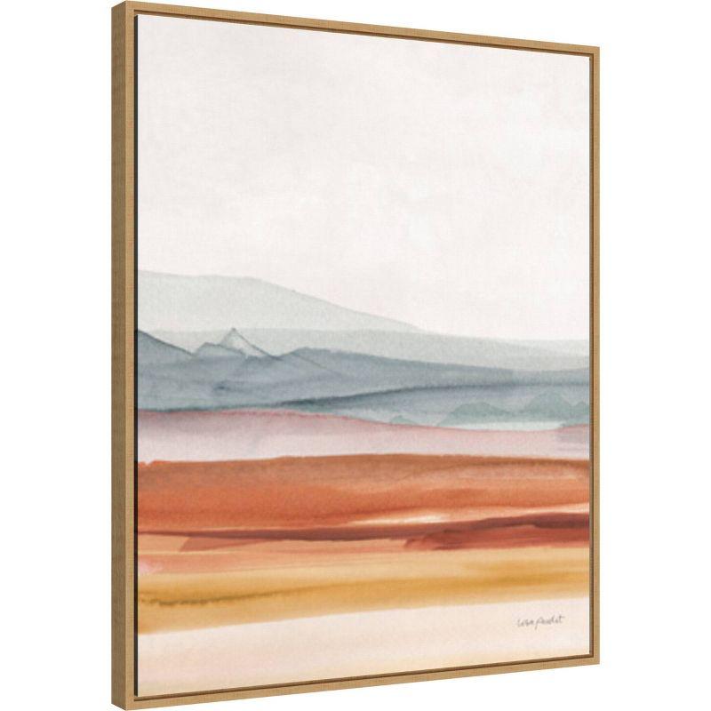 22" x 28" Sierra Hills 03 by Lisa Audit Framed Canvas Wall Art Light Brown - Amanti Art: Modern Lithograph, Sawtooth Back Mounted