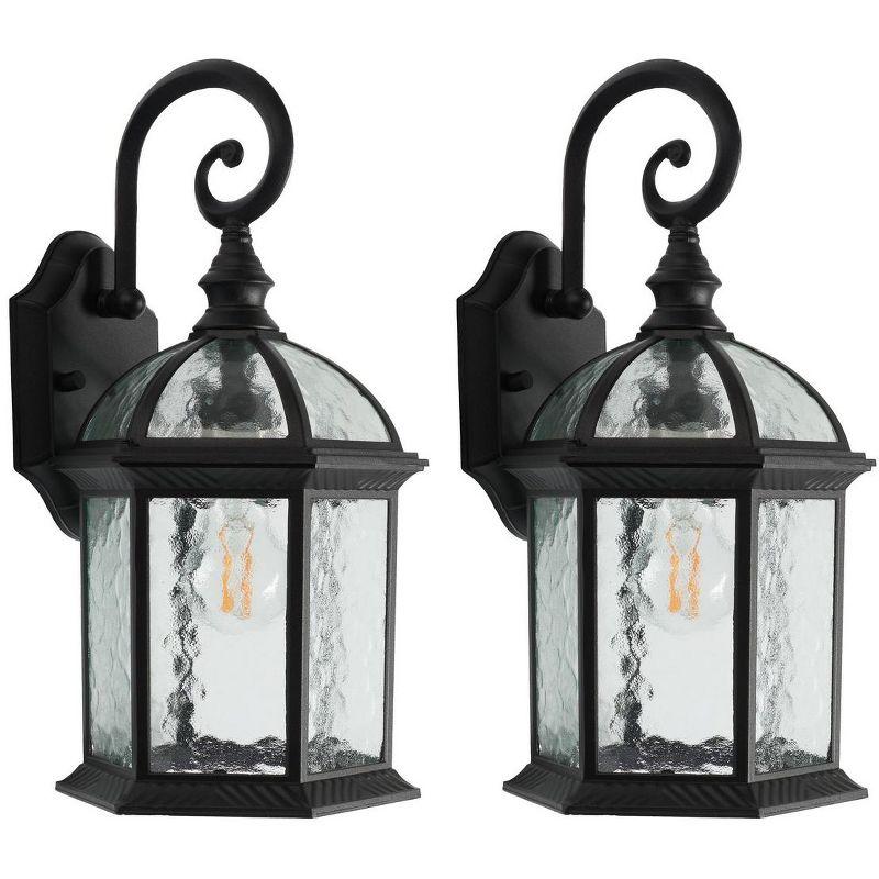 Falyn Outdoor Wall Sconce Lights (Set of 2) - Black - Safavieh.