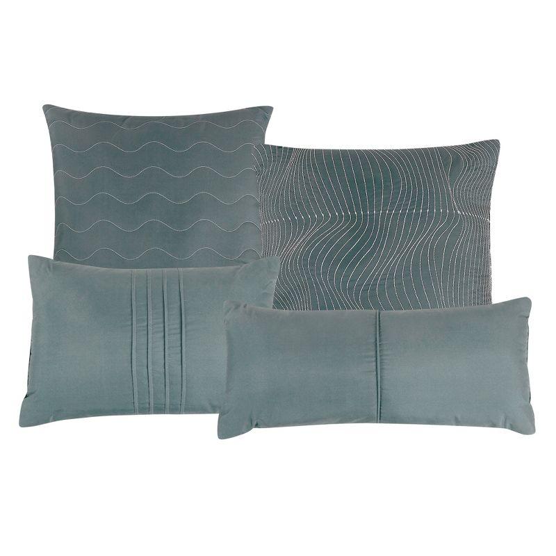 Esca Lena  Fashionable & Luxurious 7pc Comforter Set:1 Comforter, 2 Shams, 2 Cushions, 1 Decorative Pillow, 1 Breakfast Pillow