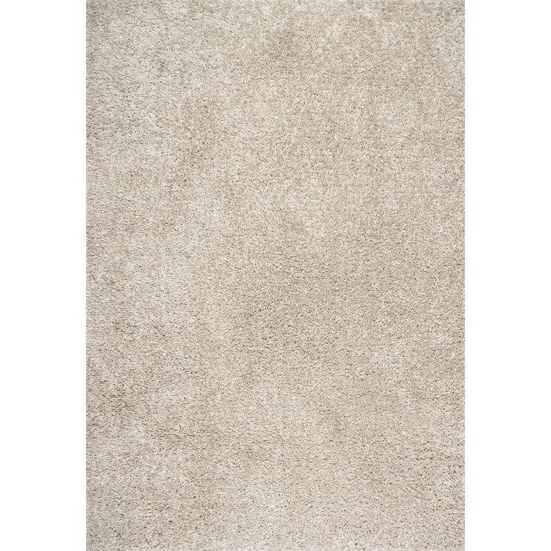 Cozy Plush Beige Round Shag Area Rug for Luxurious Comfort