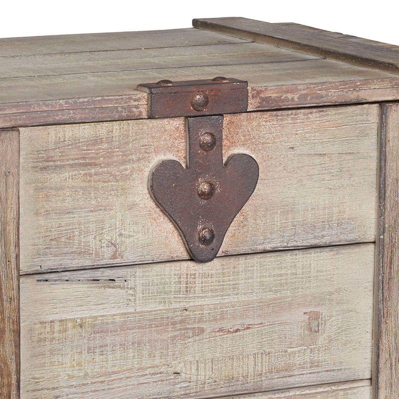 Household Essentials Small Antiqued Decorative Trunk