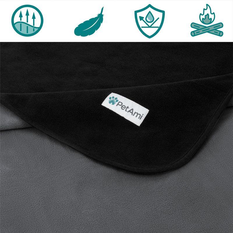 PetAmi Waterproof Dog Blanket, Pet Cat Puppy Couch Cover Protection, Fleece Washable Reversible Soft Plush Throw