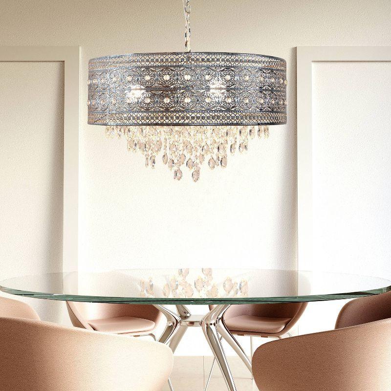 24&#34; Brielle Crystal Chandelier Polished Nickel - River of Goods