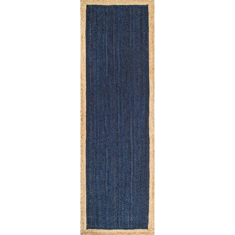 2'6"x8' Runner Hand Woven Eleonora Area Rug Blue- nuLOOM: Modern Jute Runner Rug, Low Pile, Indoor Use