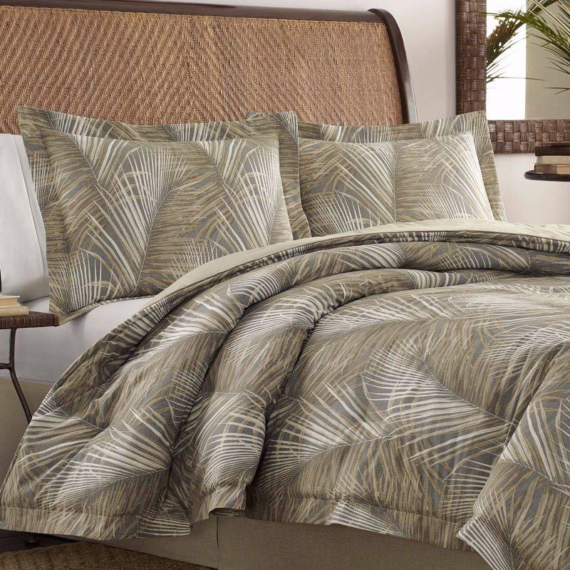 Gray Cotton Reversible Queen Comforter Set with Shams