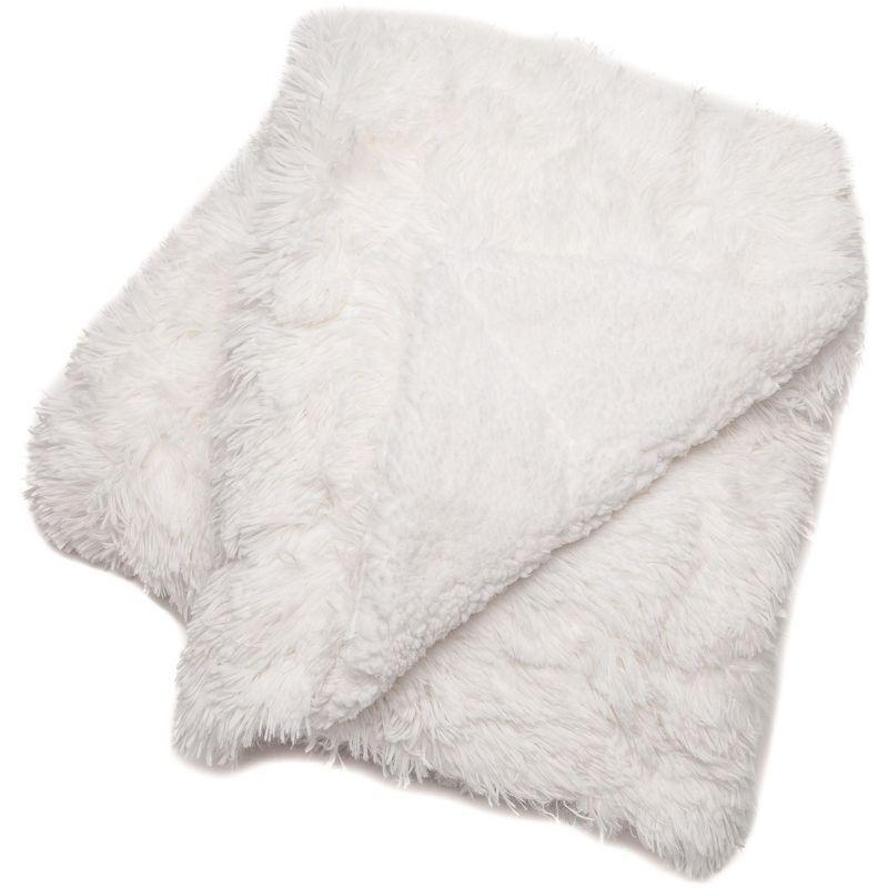 Chanasya Solid Faux Long Fur Fuzzy Throw Blanket