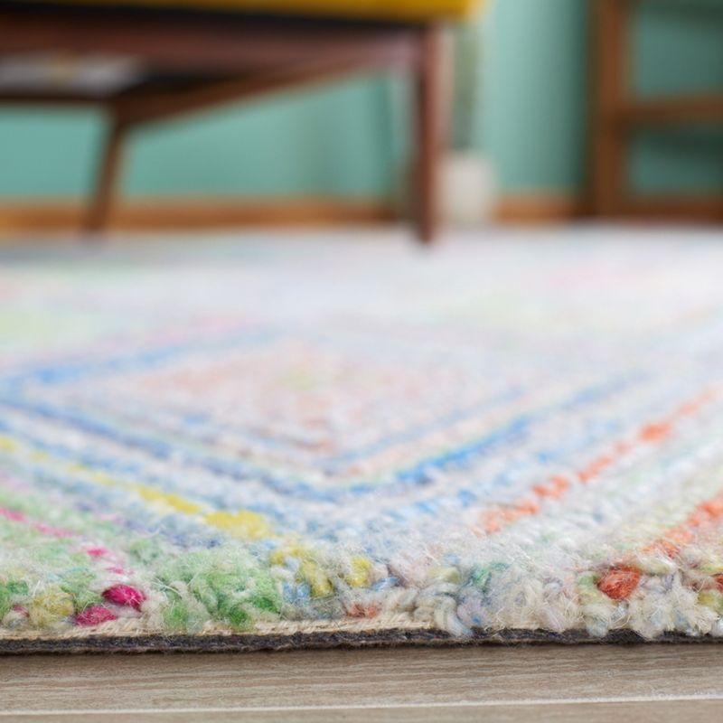 Handmade Multicolor Wool Rectangular Tufted Rug