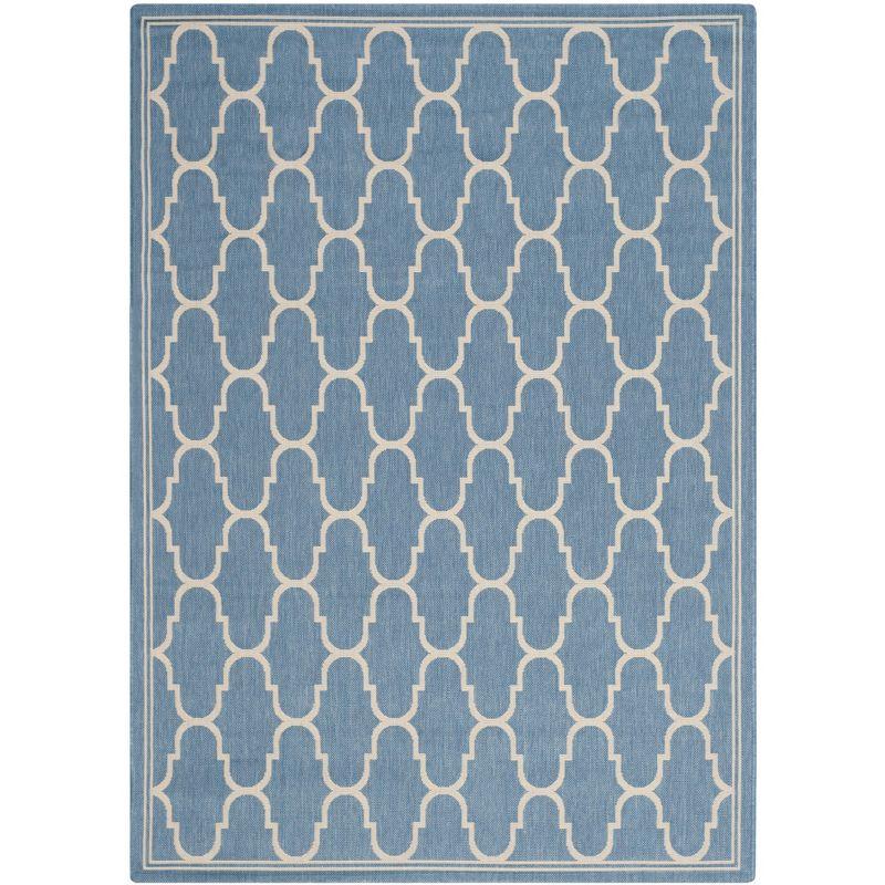 Courtyard CY6016 Power Loomed Indoor and Outdoor Area Rug - Blue/Beige - 9'x12'6" - Safavieh