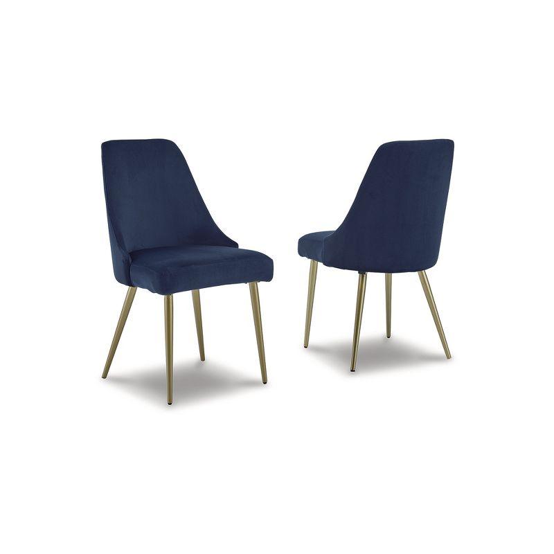 Parsons Chair in Blue/Gold Finish