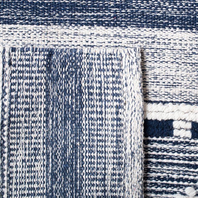 Striped Kilim STK522 Hand Woven Area Rug - Navy/Ivory - 4'x6' - Safavieh.