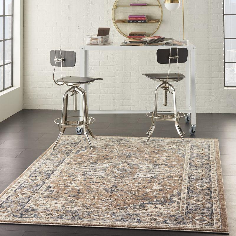 Nourison Concerto Center Medallion Indoor Rug Beige Grey 3'9" x 5'9"