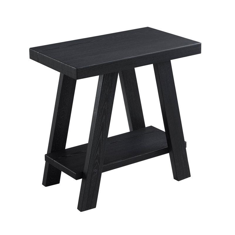 Roundhill Furniture Athens Contemporary Wood Shelf Side Table in Black Finish