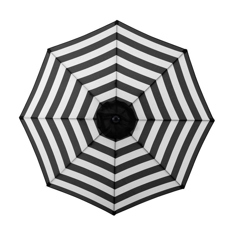 Pure Garden 9 Ft Patio Umbrella, Black and White