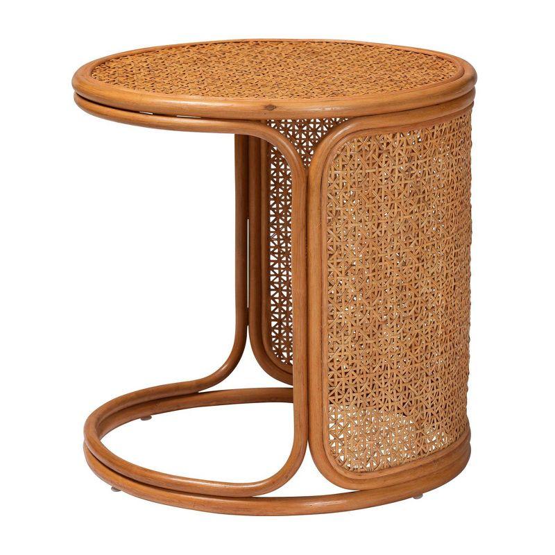 bali & pari Eldon Rattan Large End Table Light Honey