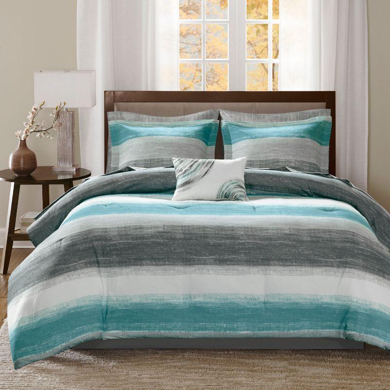 Saben Striped Comforter Set with Cotton Bed Sheets