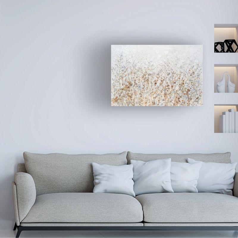 Wildflower Cluster II Beige and White Canvas Art