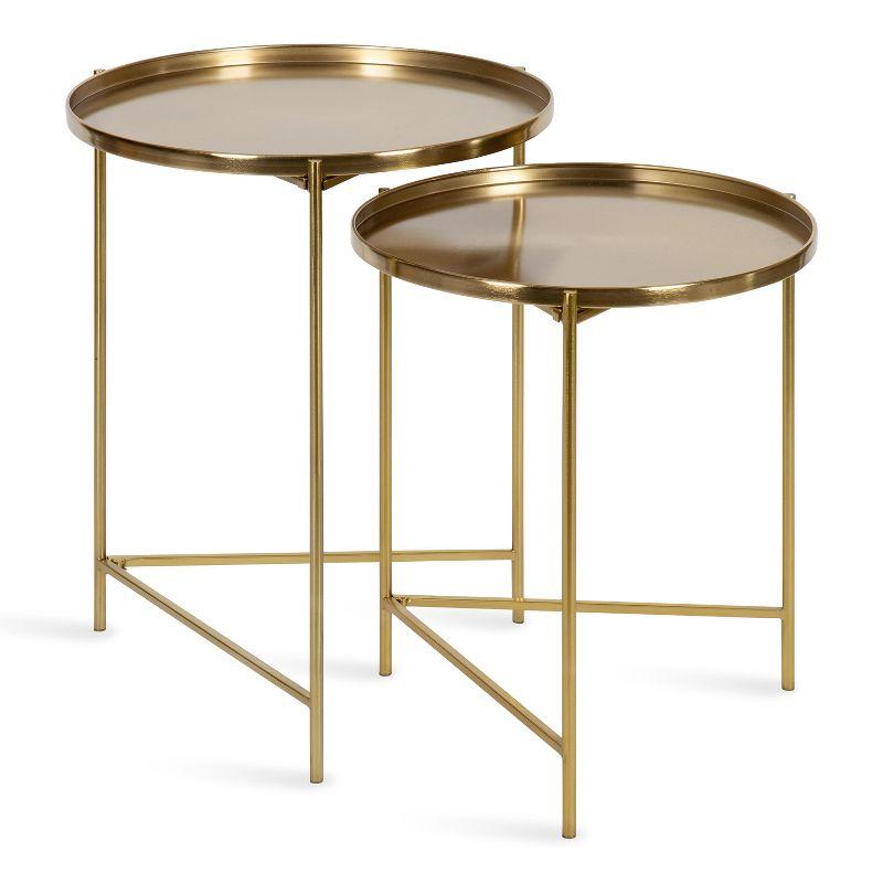 Kate and Laurel Ulani Round Metal Accent Table Set