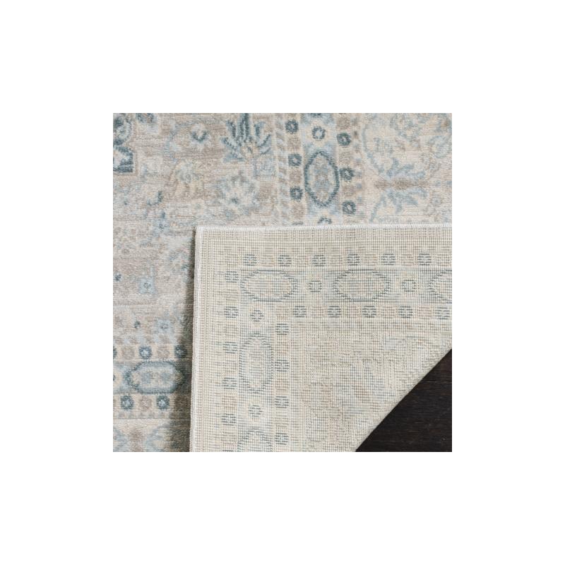 Gray Floral 4' x 6' Synthetic Area Rug