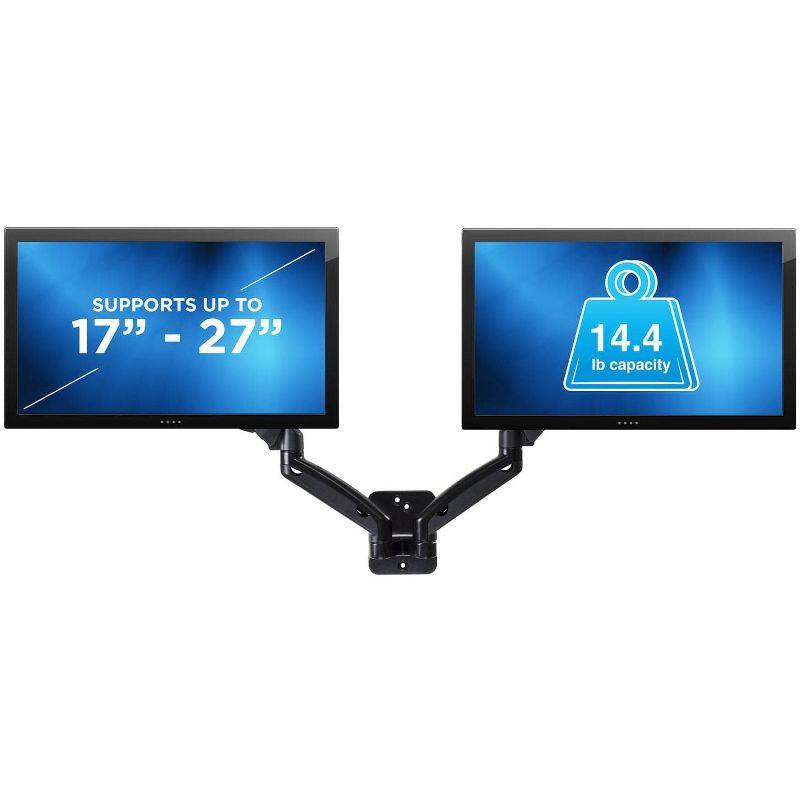 Mount-It! Full Motion Dual Arm Monitor Wall Mount, Works with Monitors from 13" to 27" Weighing Up to 14.3 lbs.