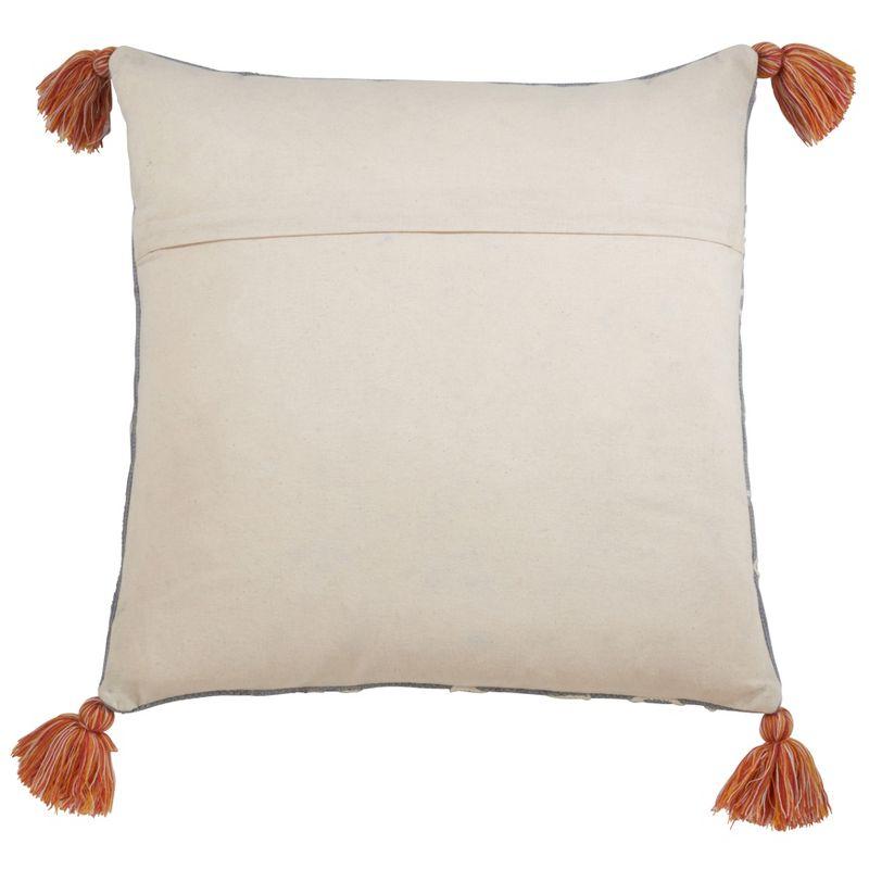 Duck Egg Blue Cotton Tasseled Decorative Pillow Cover