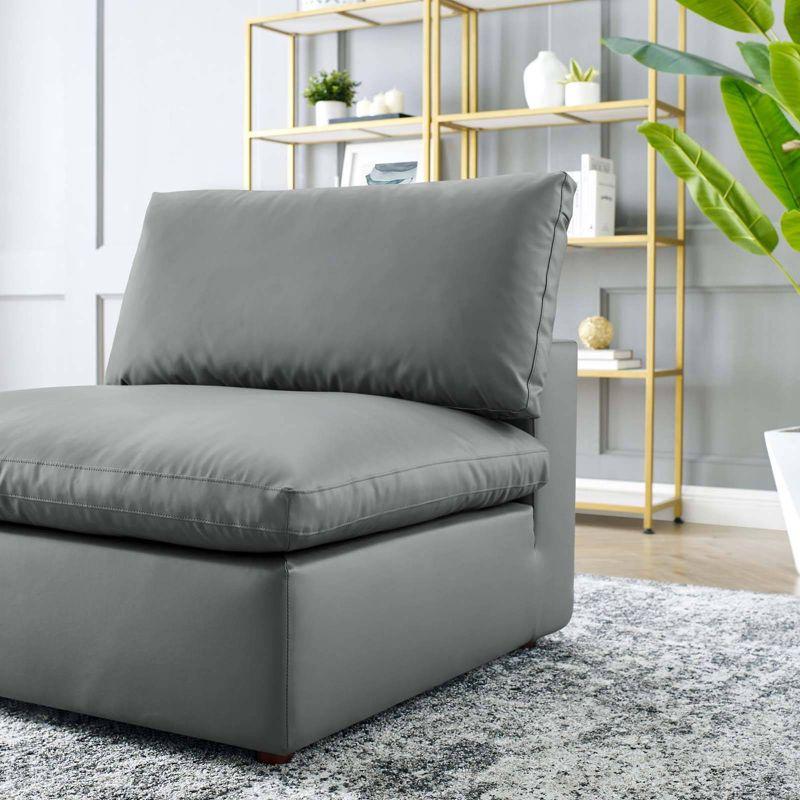 Modway Commix Down Filled Overstuffed Vegan Leather Armless Chair