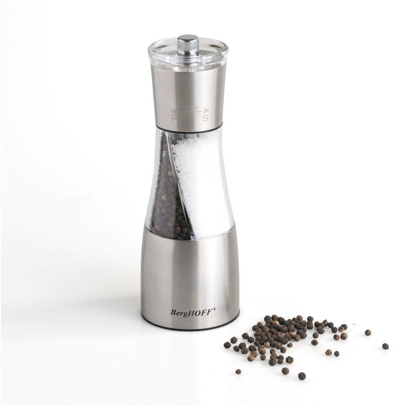 BergHOFF Essentials Salt & Pepper Mill, Corrosion Resistance, Acrylic Holder, Ceramic Grinding Mechanism