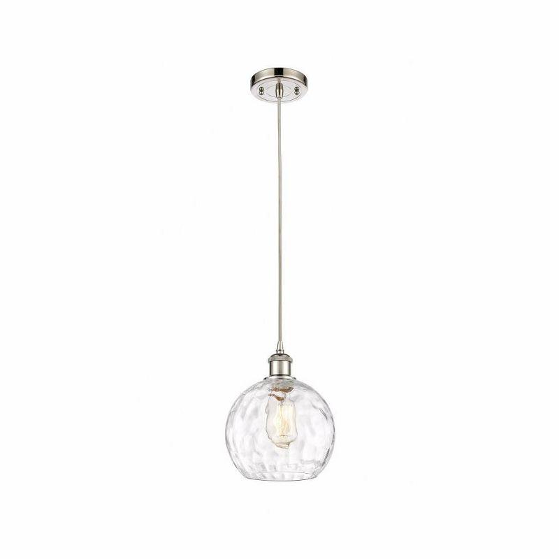 Innovations Lighting Athens Water Glass 1 - Light Pendant in  Polished Nickel