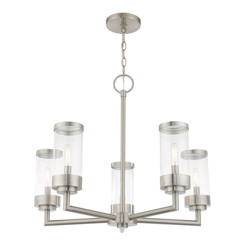 Gracie Oaks Taylen 5 - Light Stainless Steel Cylinder Chandelier