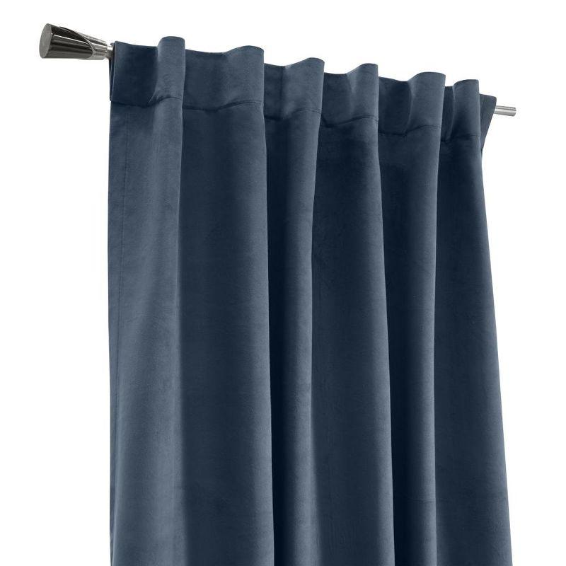 Thermaplus Seren Room Darkening Window Treatment Dual Header Curtain Panel for Bedroom Livingroom 50" x 108" Navy