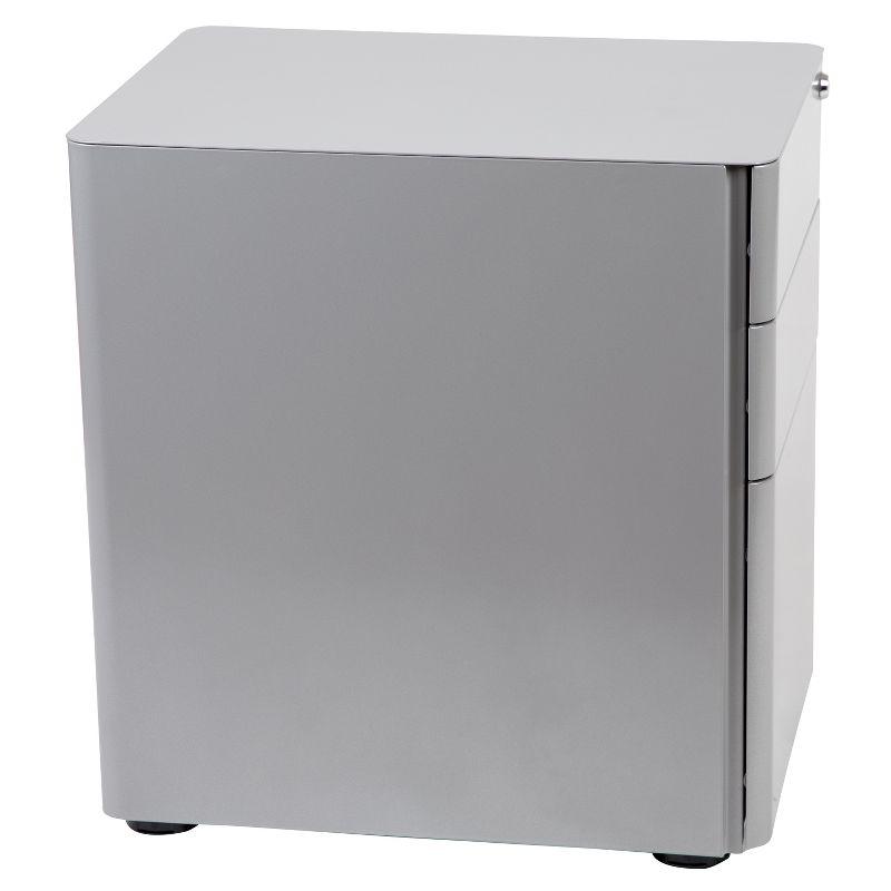 Flash Furniture Modern 3-Drawer Mobile Locking Filing Cabinet with Anti-Tilt Mechanism and Hanging Drawer for Legal & Letter Files