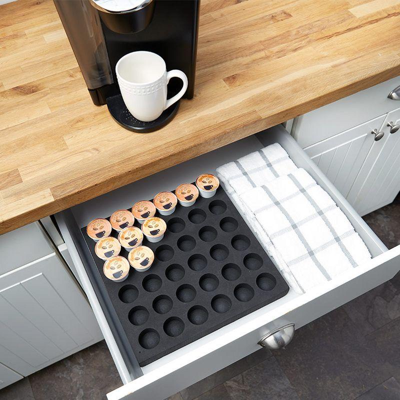 Black EVA Foam Coffee Pod Holder for Drawer Storage