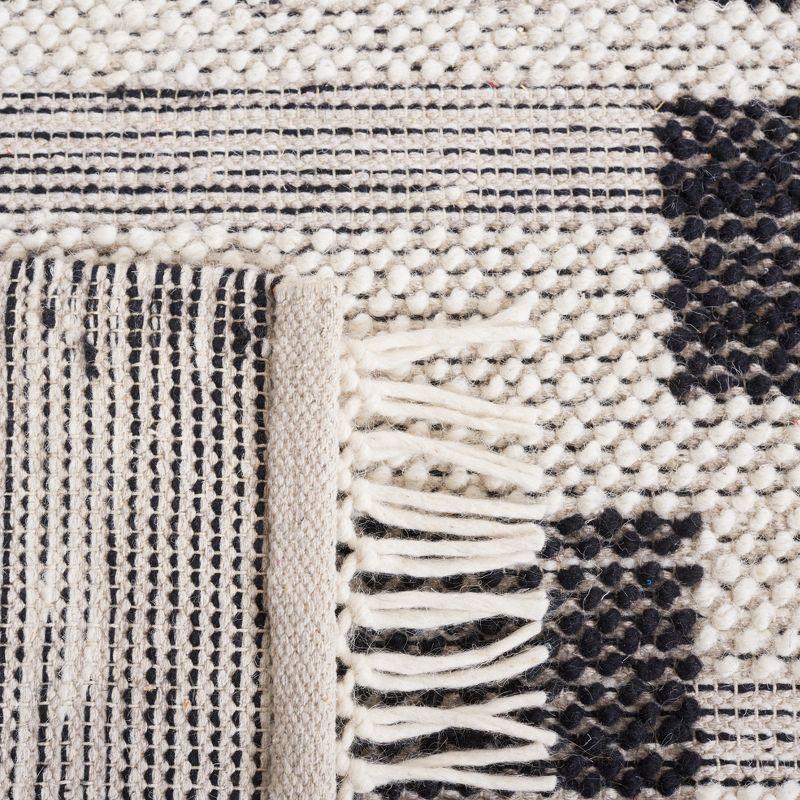 Natura NAT225 Flat Weave Indoor Area Rug - Ivory/Black - 6'x6' - Safavieh