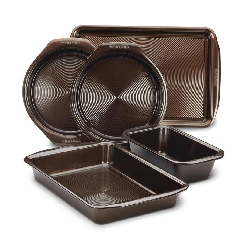 Chocolate Brown Nonstick 5-Piece Bakeware Set