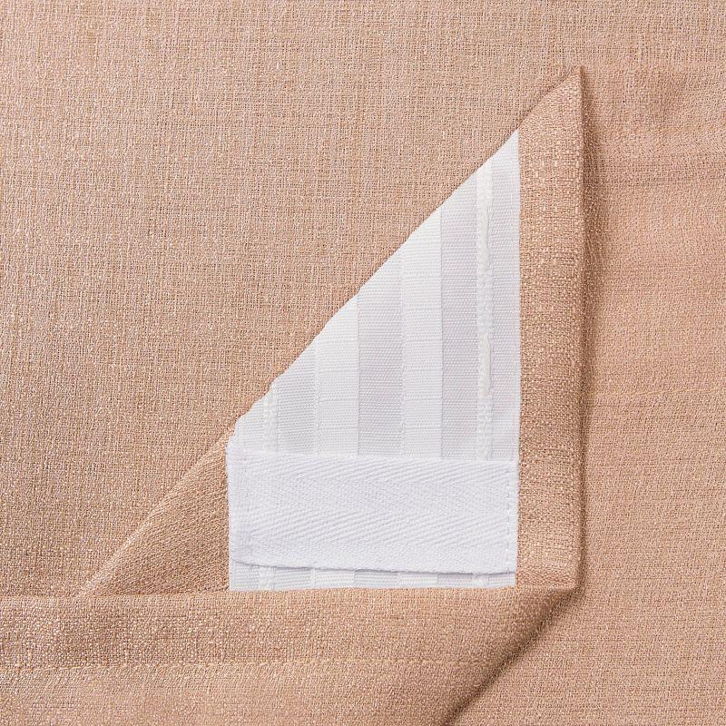 Chanasya 2pk Faux Belgian Flax Semi Sheer Window Curtain Panels - Set of 2 - 52 x 63 Inches Long - Beige