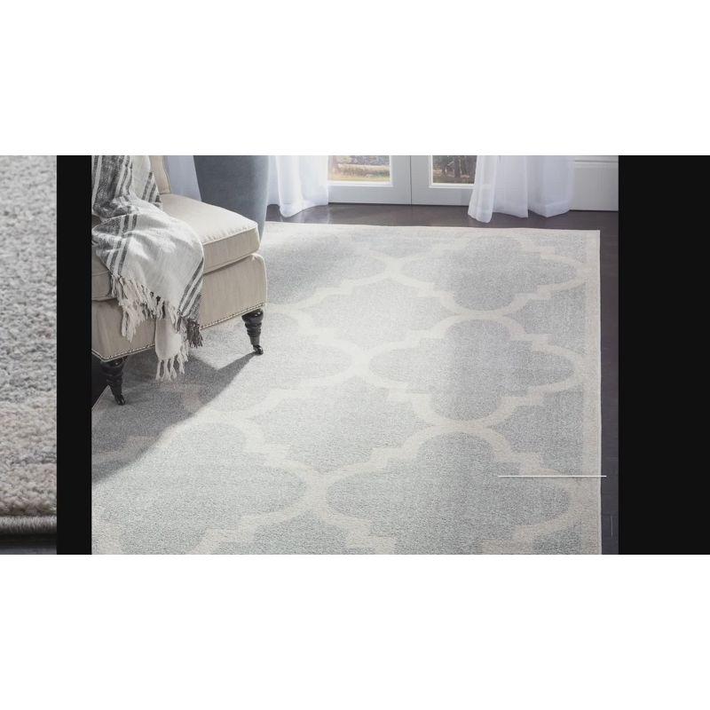 Amherst Easy-Care Gray Geometric Synthetic 5' x 8' Area Rug