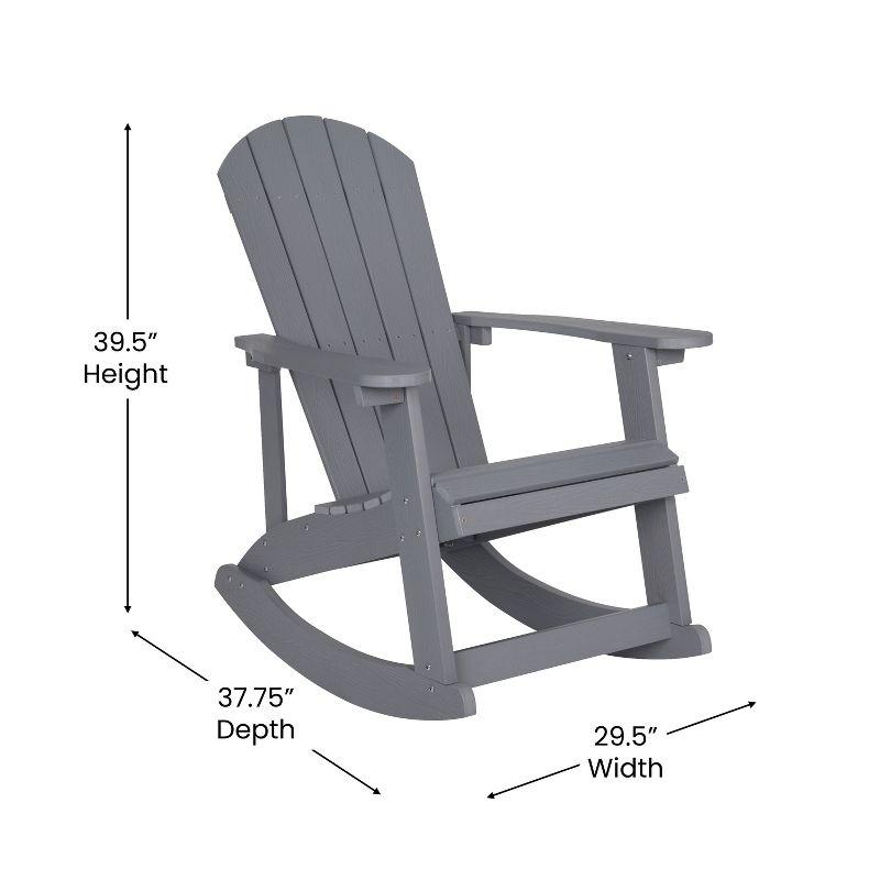 Savannah Light Gray Poly Resin Rocking Adirondack Chair