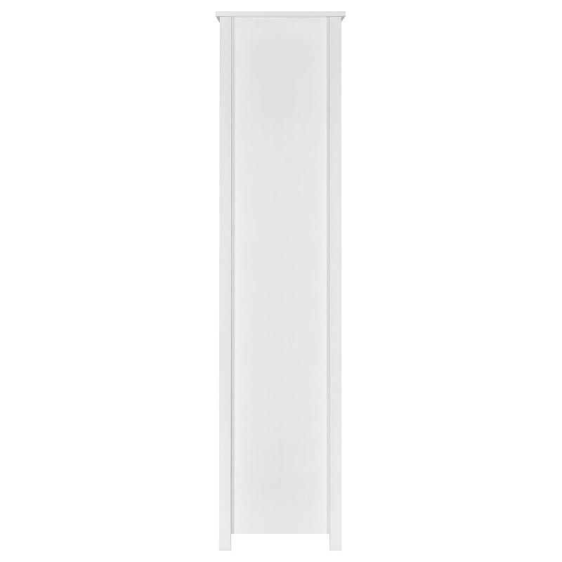 Coaster 68" Dylan 8 Shelf Bookcase with Storage Drawer White High Gloss : Laminated, Modern Design, Zinc Alloy Hardware