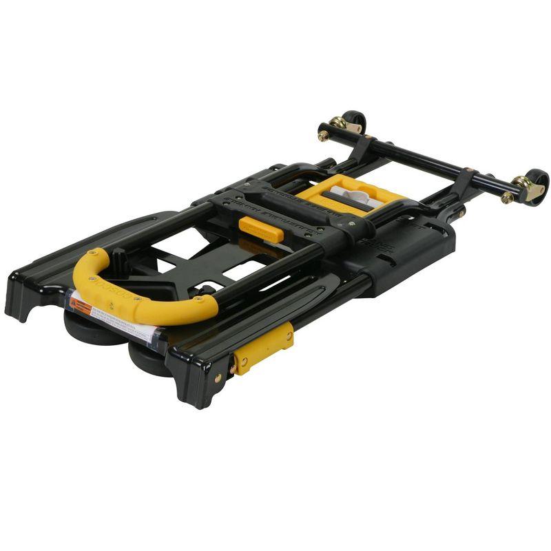 COSCO Compact 2-in-1 Folding Hand Truck and Rolling Cart with Extendable Handle, Black/Yellow