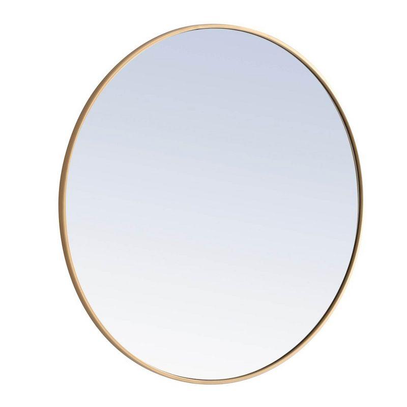 Elegant Lighting Metal frame Round Mirror 36 inch Brass finish