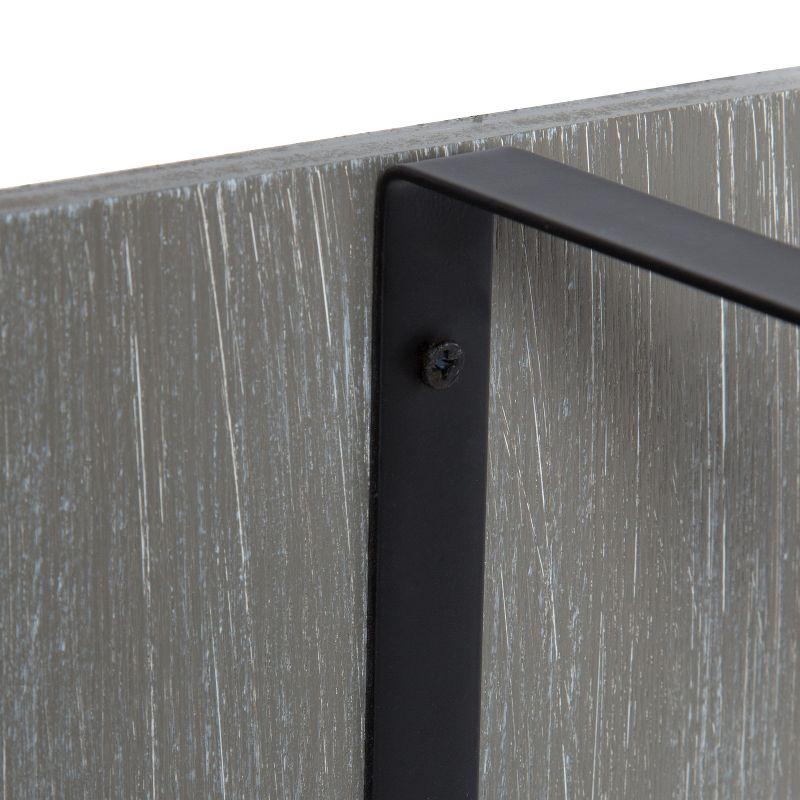 Kate and Laurel Oakly Rectangle Wood Wall Sconce, 7x18, Gray